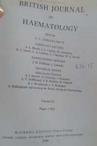 BRITISH JOURNAL OF HAEMATOLOGY : VOLUME 62 PAGES 1 - 802