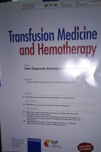 TRANSFUSION MEDICINE AND HEMOTHERAPY : VOLUME 43 ISSUE 3 MAY 2016