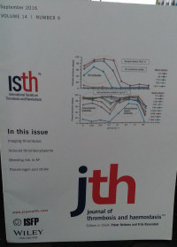 JTH: VOLUME 14 NUMBER 9 SEPTEMBER 2016 JOURNAL OF THROMBOSIS AND HAEMOSTASIS