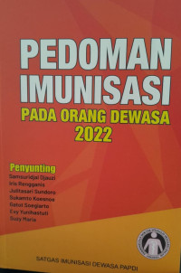 PEDOMAN IMUNISASI : PADA ORANG DEWASA 2022