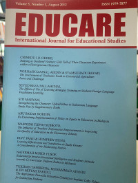 Educare : International Journal for Educational Studies Volume 5 Number 1 August 2012